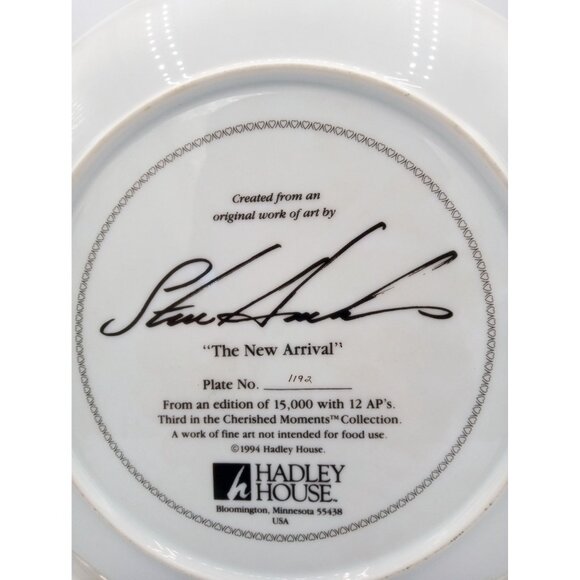 Steve Hanks "The New Arrival" Collector Plate 1994 Hadley House Limited Edition - Picture 3 of 14